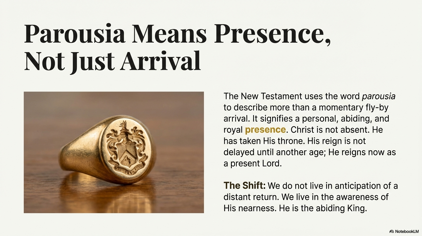 Signet ring symbolizing the royal presence and reign of Christ